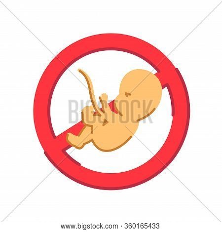 Abortion Color Flat Icon. Fetal Death, Miscarriage Concept. Keep Abortion Legal. Feminist Protest. H