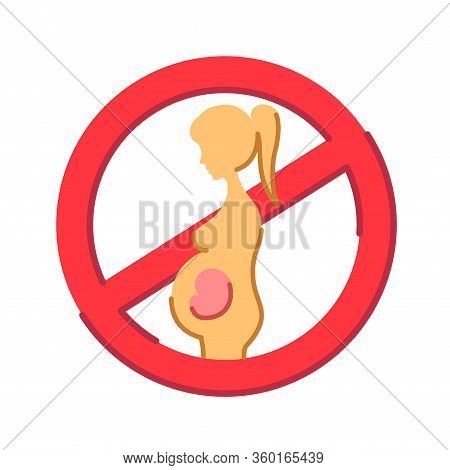 Abortion Color Flat Icon. Fetal Death, Miscarriage Concept. Womens Health Problems Infertility. Sign