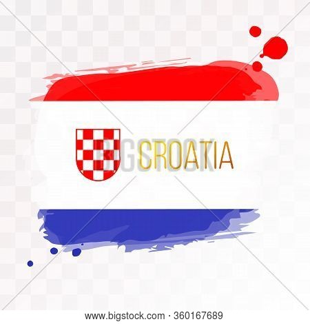 Flag Of Croatia. Vector Illustration Texture Spots On An Isolated Background.