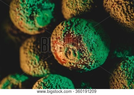 Some Mold Cherry Macro In Green Light