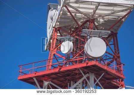 Telecommunication Tower With Directional Mobile Phone And Internet Antennas On Schockl Mountain In S
