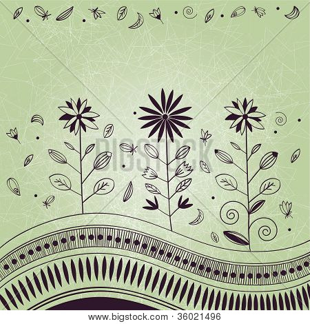 Abstrakti pehmeä käsin tehty kukka koriste, jossa Grunge Effect