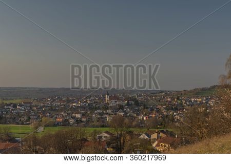 Rudolfov Part Of City Of Budweis In Sunset Color Evening
