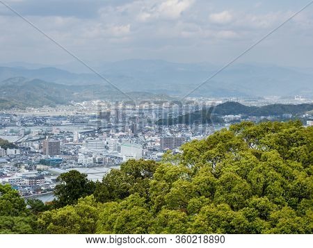 Kochi, Japan - April 6, 2018: Panoramic View Of Kochi City From The Top Of Mount Godai
