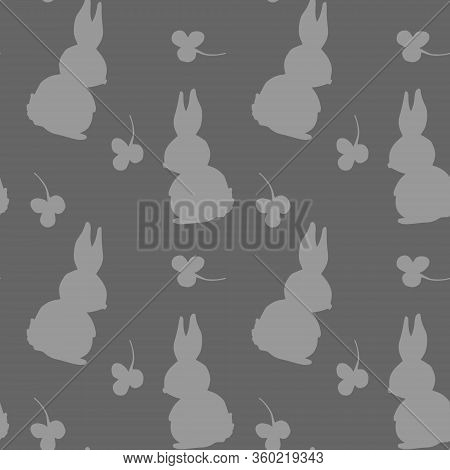 Easter Cartoon Pattern Cute Bunnies. Vector Doodle
