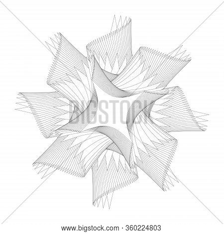 Abstract Black And White Circular Pattern. Geometric Pattern With Visual Distortion Effect. Optical 