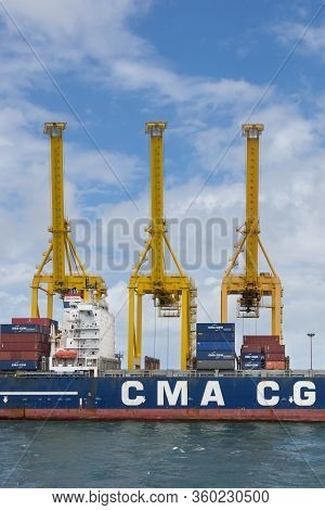 Sydney, Australia - November 29: Cargo Crane Of The Container Terminal In Port Of Sydney On November