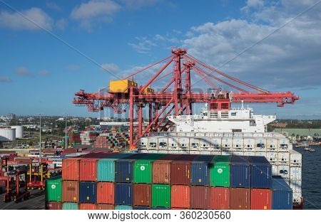 Sydney, Australia - November 29: Container Vessel In Port Of Sydney On November 29, 2018 In Sydney, 