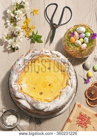 Romanian Easter Bread - Pasca On Easter Table