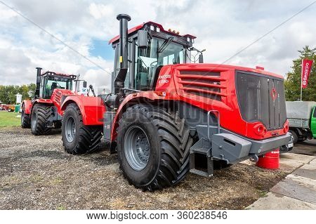 Samara, Russia - September 15, 2019: Modern Agricultural Tractor Kirovets K739 Exhibited At The Annu