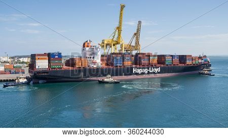 Sydney, Australia - January 08: Container Vessel Moor To The Berth In Port Of Sydney On January 08, 