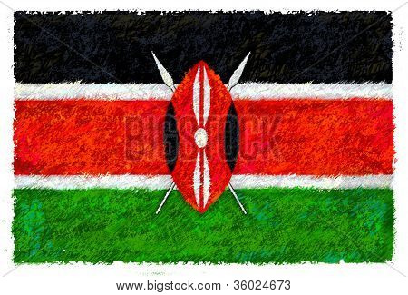 Tegning af Flag i Kenya