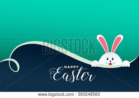 Cute Rabbit Peeping Out Easter Day Background