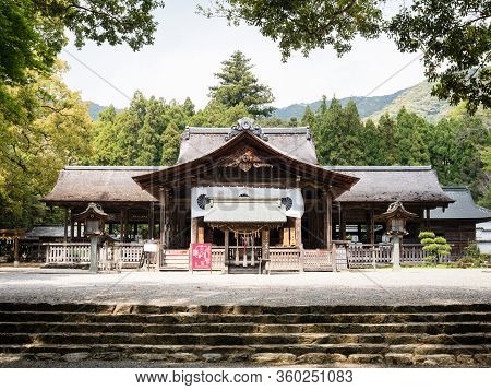 Kochi, Japan - April 6, 2018: Main Complex Of Historic Tosa Shrine, Designated As Important Cultural