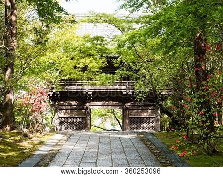 Kochi, Japan - April 6, 2018: Entrance Gate Of Chikurinji, Temple Number 31 Of Shikoku Pilgrimage