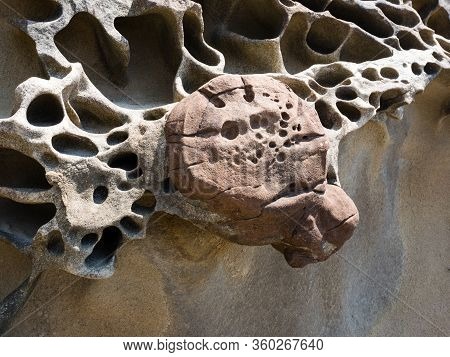 Sandstone Rock Formations At Tatsukushi Coast - A Natural Scenic Landmark Near Tosashimizu, Kochi Pr