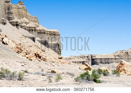Beautiful Sandstone Rock Formations Along Scenic State Route 24 Near Caineville - Utah, Usa