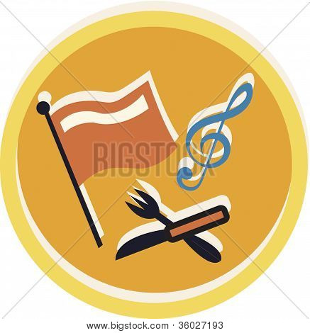 Internazionale di musica e cibo simboli