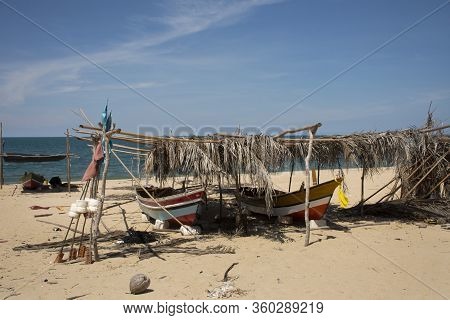 View Landscape And Wind With Kolek Or Koleh Traditional Fishing Boat Of Lower Southern Provinces Of