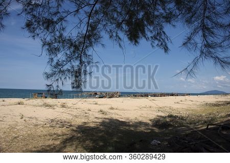 View Landscape And Wind With Kolek Or Koleh Traditional Fishing Boat Of Lower Southern Provinces Of 