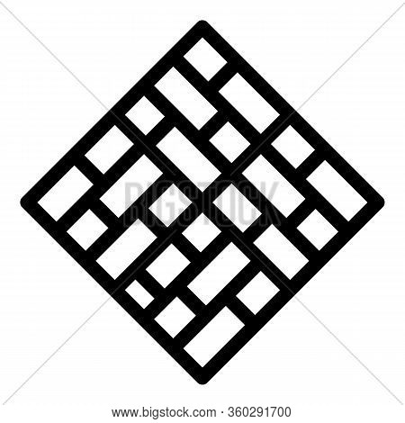 Rombic Paving Icon. Outline Rombic Paving Vector Icon For Web Design Isolated On White Background