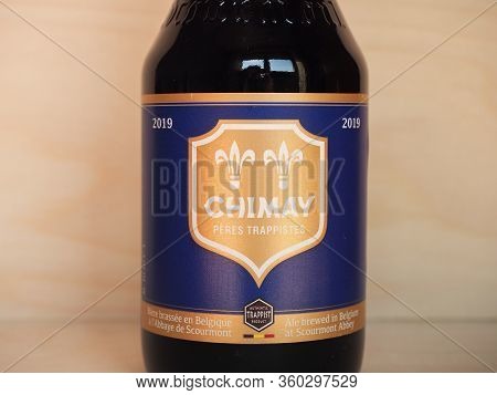 Chimay, Belgium - Circa April 2020: Chimay Bottle Of Beer
