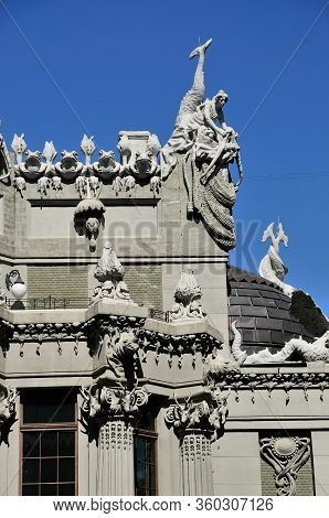 Kiev, Ukraine - May 9, 2013. House With Chimaeras Or Horodecki House Is An Art Nouveau Building Loca