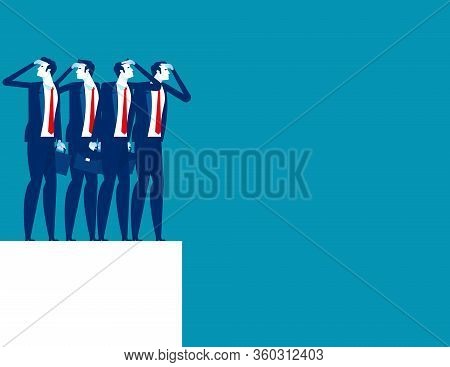 Company Economy Toward Decline Stock. Concept Business Finance And Economy Vector. Solution, Directi