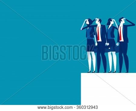 Company Economy Toward Decline Stock. Concept Business Finance And Economy Vector. Solution, Directi