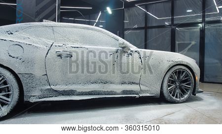 Tomsk, Russia - March 30, 2020: Chevrolet Camaro Zl1 The Exorcist Cover The Soapy Solution