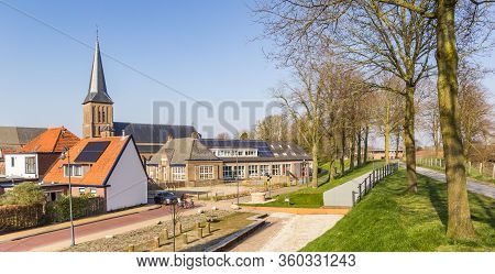 Panorama Of The Rampart In Historic City Steenwijk, Netherlands