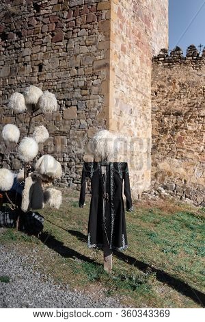 The National Clothes Of The Mountain Residents Are A Woolen Hat Worn By Men Throughout The Caucasus.