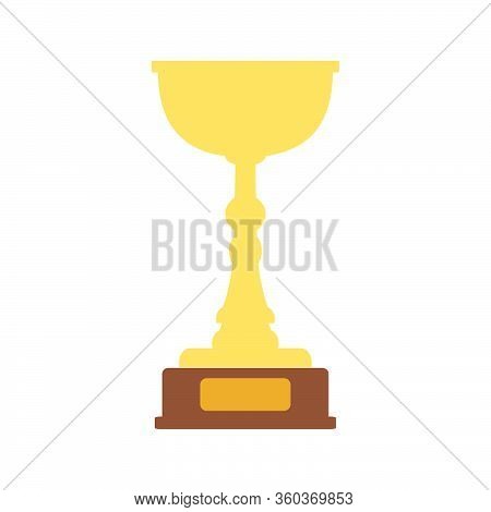 Winner's Trophy Icon. The Golden Trophy Vector Is A Symbol Of Victory In A Sports Event As Football,