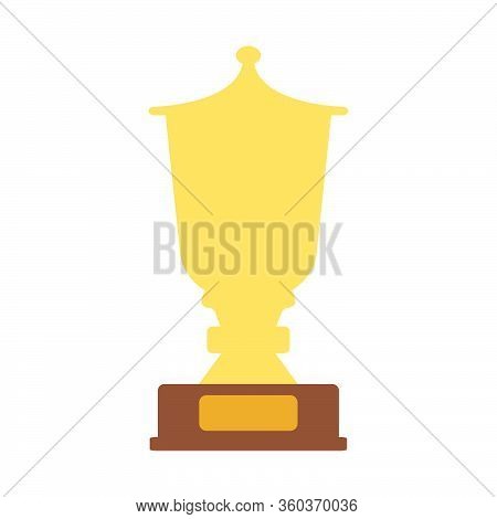 Winner's Trophy Icon. The Golden Trophy Vector Is A Symbol Of Victory In A Sports Event As Football,