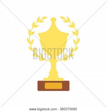 Winner's Trophy Icon. The Golden Trophy Vector Is A Symbol Of Victory In A Sports Event As Football,