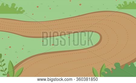 Concept Of Sports Competition. Empty Special Track For Triathlon Race. Without People. Winding Road 