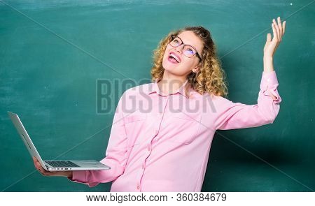 Girl Surfing Internet. Modern Education. Online School. Software Quality Assurance Career. Distance 