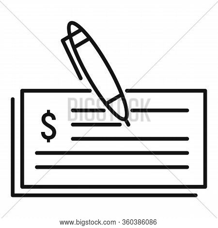Billing Money Paper Icon. Outline Billing Money Paper Vector Icon For Web Design Isolated On White B