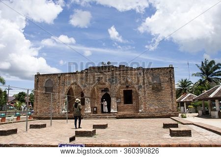 Thai People And Foreign Traveler Travel Visit And Respect Praying At Krue Se Mosque Or Masjid Kerise