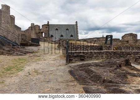 View At Courtyard Ruin Medieval Castle Bourscheid In Luxembourg
