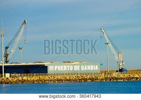 Gandia, Spain - November 21, 2019: Gandia Sea Port, Valencia Spain.
