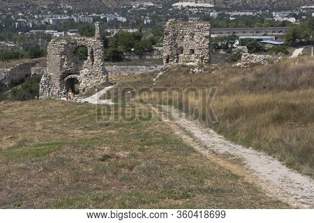 Tower Number One And Two Medieval Fortress Calamita In Inkerman, Sevastopol, Crimea, Russia