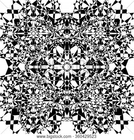 Abstract Arabesque Pointilistic Shield Like Developement Project Design Black On Transparent Seamles