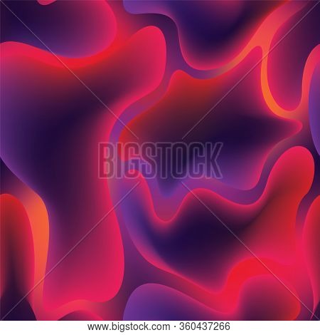 Fluid Gradient Blurred Shapes Abstract Seamless Pattern. Wallpaper Print, Tileable Vector Background
