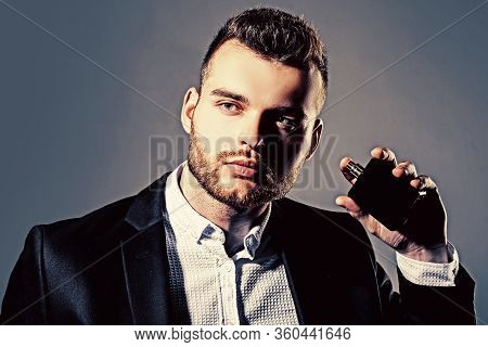 Mans Perfume Concept. Elegant Man For Perfume. Masculine Perfume. Fragrance. Male Fragrance And Perf