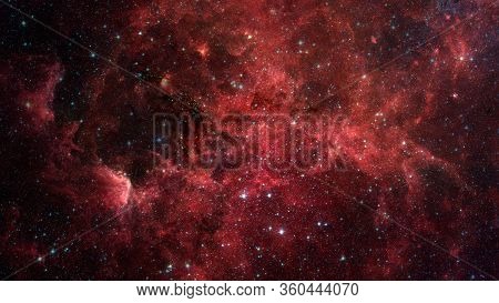 Hubble Views Galaxy And Nebula. Elements Of This Image Furnished By Nasa.