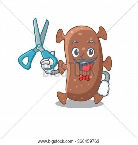 Sporty Actinomyces Israelii Cartoon Character Design With Barber