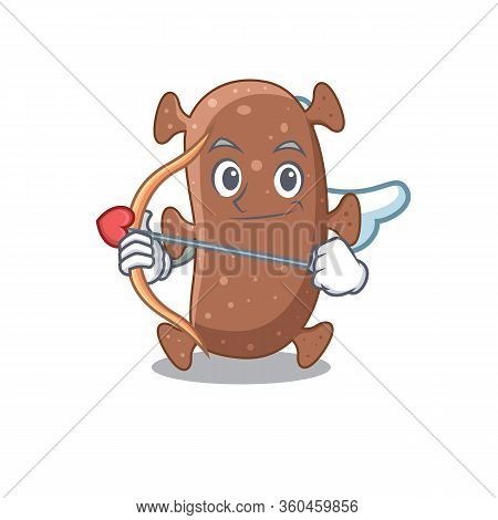 Actinomyces Israelii In Cupid Cartoon Character With Arrow And Wings