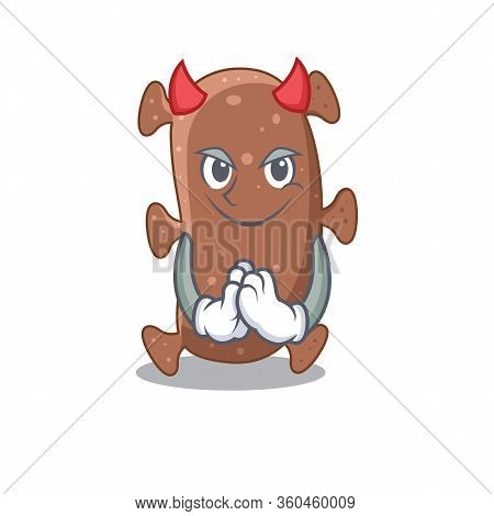 Actinomyces Israelii Dressed As Devil Cartoon Character Design Style