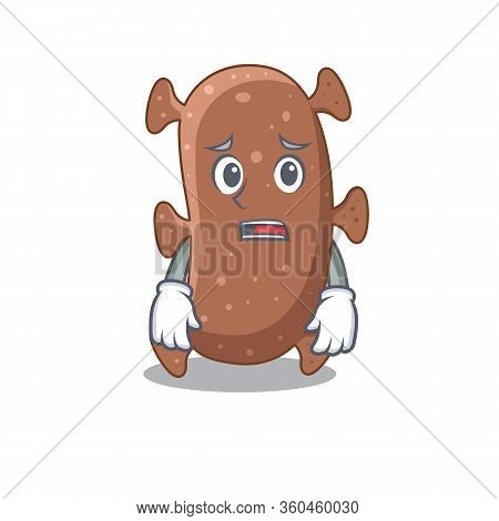 Cartoon Design Style Of Actinomyces Israelii Showing Worried Face